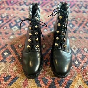 Talbots Women's Tish Nappa Black Leather Hiking Boots